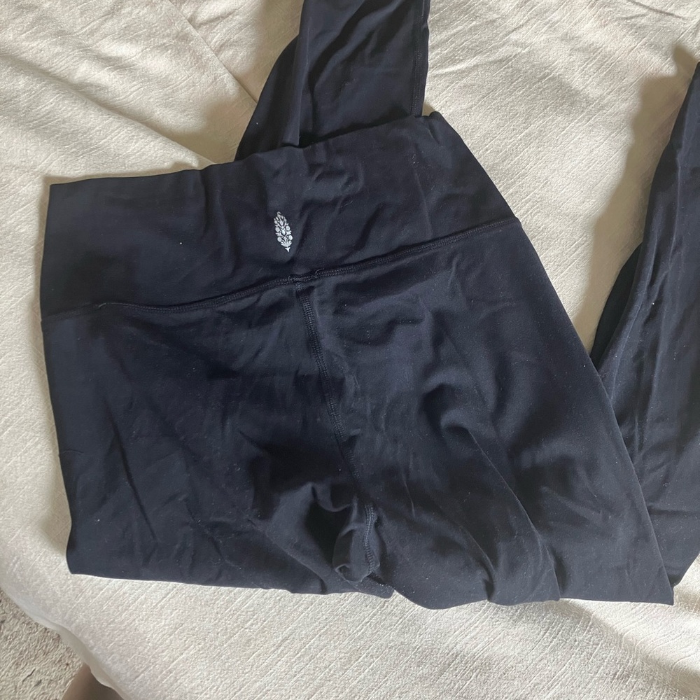 Black Free People High-Waisted Leggings